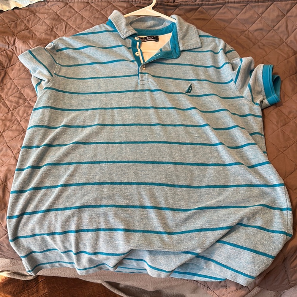 Nautica Blue Striped Polo